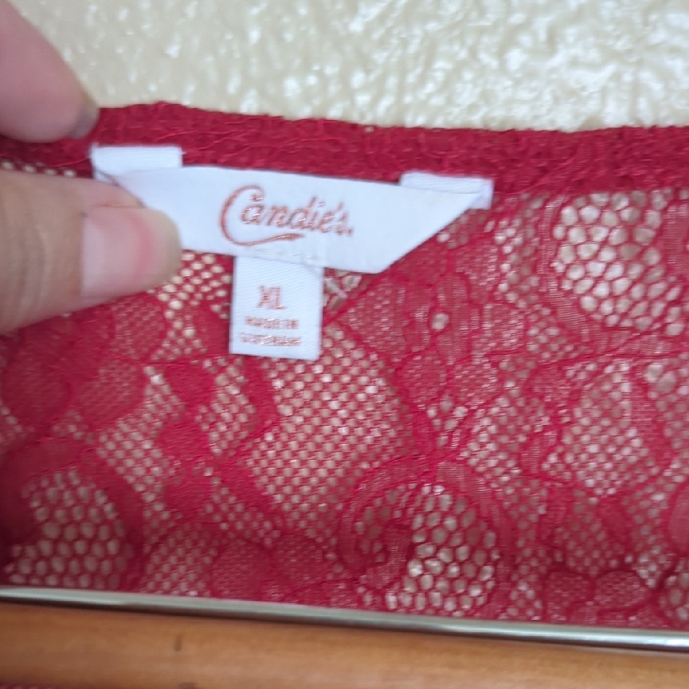 ⚡3x1 Bundle Lace Tops Anne Klein Black Lace Blouse, Red & Pink Mauve - Picture 9 of 16